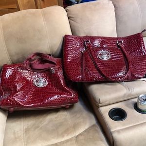 Kathy van zeeland red alligator purses
